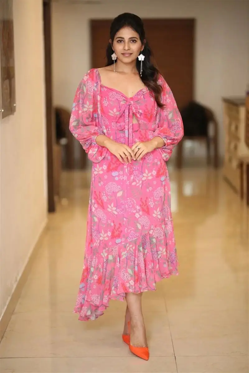 TELUGU ACTRESS ANJALI STILLS IN PINK SKIRT 2